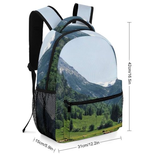 yanfind Children's Backpack Cow Cattle Field Outdoors Grassland Kaprun Rural Farm Countryside Meadow Pasture Ranch Preschool Nursery Travel Bag