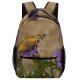 yanfind Children's Backpack Butterfly Monarch Flower Petals Purple Violet Daisy Leaves Plants Closeup Cynthia (subgenus) Preschool Nursery Travel Bag
