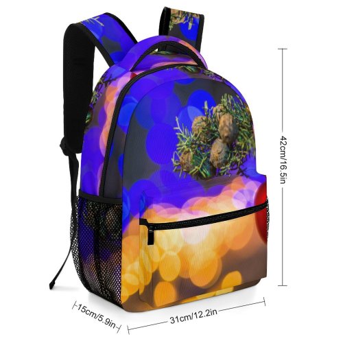 yanfind Children's Backpack  Bokeh Tree Christmas Decoration Round Ball Illuminated Lights Macro Preschool Nursery Travel Bag