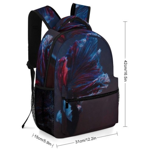 yanfind Children's Backpack  Betta Dark  Underwater Aquatic Marine Aquarium Light Tropical Action Sea Preschool Nursery Travel Bag