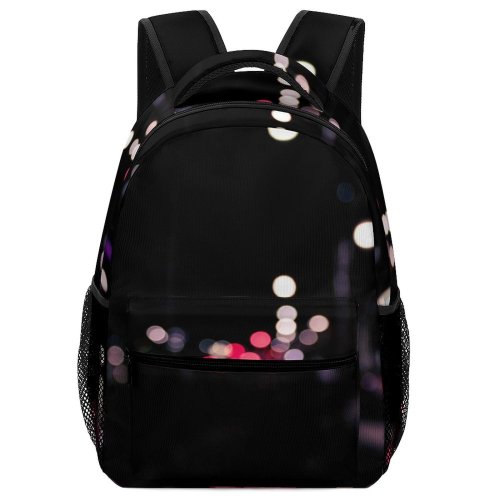 yanfind Children's Backpack  Bokeh Urban Evening Blurred Outdoor Street Dark Light Illuminated Lights Night Preschool Nursery Travel Bag