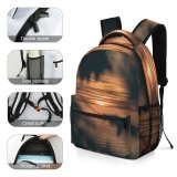 yanfind Children's Backpack Estonia Dusk Sunset Branch Sky Leaves Tree Sea Stock Preschool Nursery Travel Bag