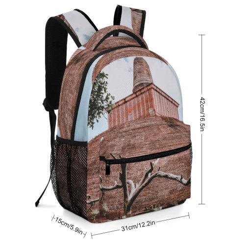 yanfind Children's Backpack Field Tree Grey Brick Wood Mound Buddhist Plant Free Ground Jethawanaramaya Preschool Nursery Travel Bag