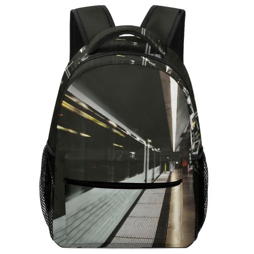 yanfind Children's Backpack  Street City Dark Lights Depth Fast Technology Field Subway Urban Train Preschool Nursery Travel Bag