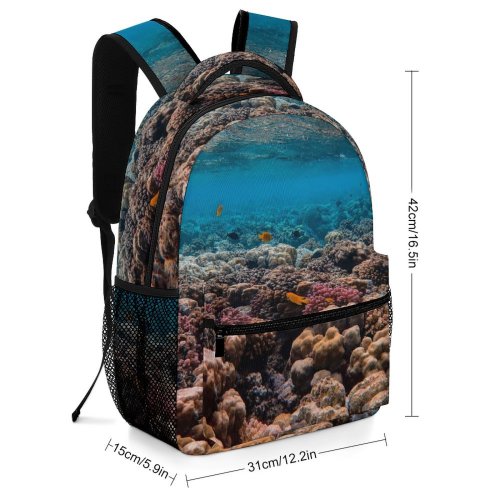 yanfind Children's Backpack Amazing Beautiful Saltwater Corals Coral Fishes   Underwater Aquatic Adventure Marine Preschool Nursery Travel Bag