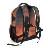 yanfind Children's Backpack Backlit  Afterglow Scenery Clouds Sunset Peaceful Sunrise Tranquil Silhouetted Outdoors Scenic Preschool Nursery Travel Bag