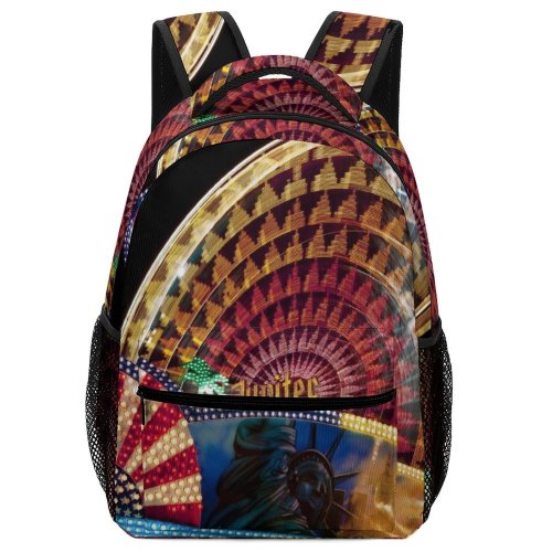 yanfind Children's Backpack Fair Park Entertainment Rides Movement Lights Colorful Leisure Funfair Amusement Neon Speed Preschool Nursery Travel Bag