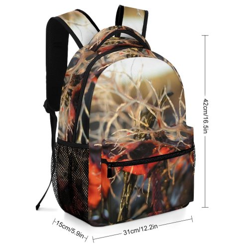 yanfind Children's Backpack Fishing Tackle Reel Hooks Seaweed Rod Girl Macro Plant Leaf Branch Botany Preschool Nursery Travel Bag