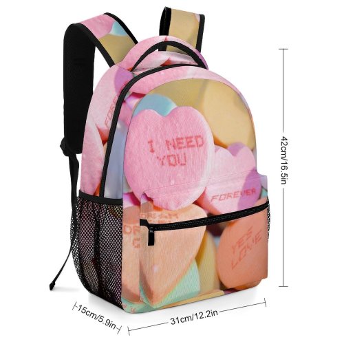 yanfind Children's Backpack Girl Lot Colours Abundance Hearts Valentine's Colorful You Love Dream Shaped Preschool Nursery Travel Bag