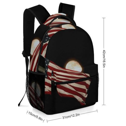 yanfind Children's Backpack Flag Patriotic Night United States (USA) Veterans Independence Preschool Nursery Travel Bag