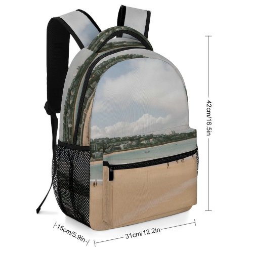yanfind Children's Backpack Coast Promontory Spain Donosti  Beach Free Ocean Country Shoreline Sebastián Preschool Nursery Travel Bag