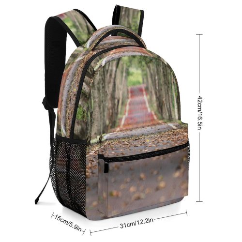 yanfind Children's Backpack Foliage Tree Park Season Desktop Grass Landscape Lane Outdoors Woods Leaves Preschool Nursery Travel Bag