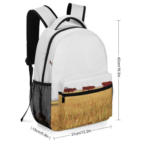 yanfind Children's Backpack Cattle Cow Field Grassland Outdoors Countryside Farm Rural Meadow Nam Nh Dinh Preschool Nursery Travel Bag