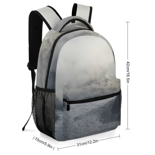 yanfind Children's Backpack Grey Outdoors  Snow  Fog Avalanche   Forest Preschool Nursery Travel Bag
