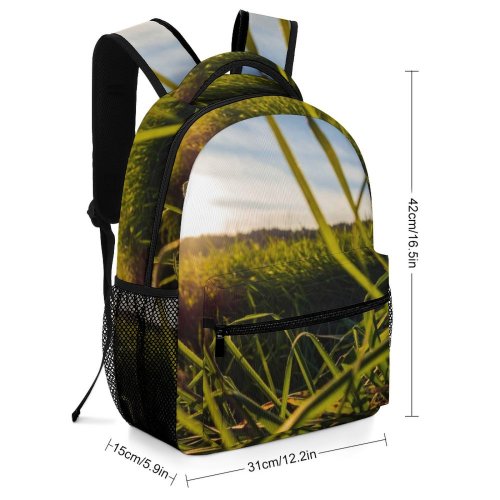 yanfind Children's Backpack Grass Field Grassland Outdoors Plant Sky Countryside Meadow  Light Vegetation Cloud Preschool Nursery Travel Bag
