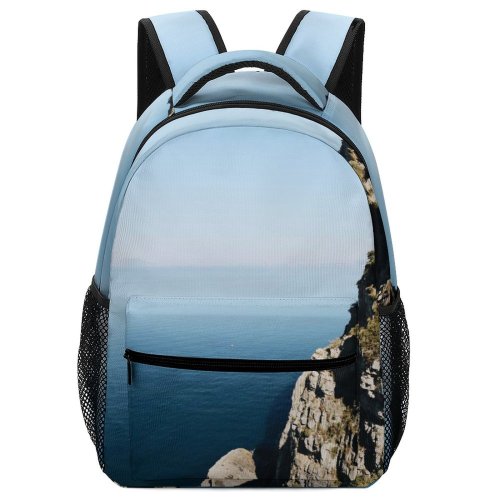 yanfind Children's Backpack Cliff Outdoors Italy Promontory Ocean Sea Positano Almafi Coast Seaside Rocks Sky Preschool Nursery Travel Bag