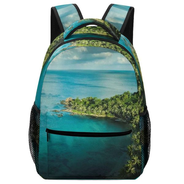 yanfind Children's Backpack Bay Vacation Clouds Landscape Travel Island Paradise Beach Turquoise Tropical Scenic Idyllic Preschool Nursery Travel Bag