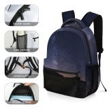 yanfind Children's Backpack Exploration Scenery Grass Landscape Evening Field Milky Space Galaxy Peaceful Tranquil Outdoors Preschool Nursery Travel Bag