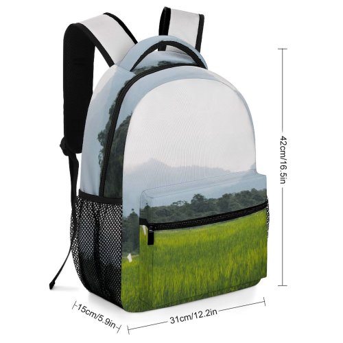 yanfind Children's Backpack Borneo Countryside Plant Pictures Grassland Outdoors Growth Tree Village Vegetation Preschool Nursery Travel Bag