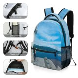 yanfind Children's Backpack Bay Tourism Beautiful Vacation Clouds Landscape Daylight Travel Island Beach  Watercrafts Preschool Nursery Travel Bag