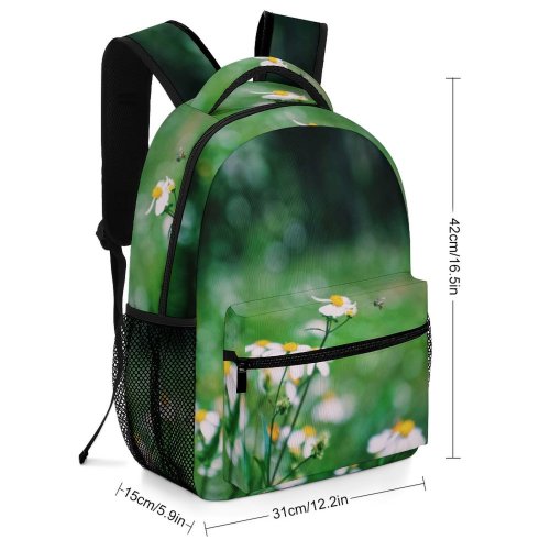 yanfind Children's Backpack Flower Cosmos Dalat Garden Daisy Bee Insect Bokeh Forest Tree Field Flora Preschool Nursery Travel Bag