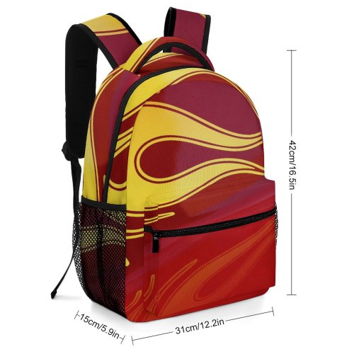 yanfind Children's Backpack Fire Truck Engine Flames Emergency Cherry Horn Chrome Disaster Saftey Cones Danger Preschool Nursery Travel Bag