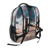 yanfind Children's Backpack Beautiful Sunset Evening Kayaking Boat Lake Reflection Dawn Birds Sea Watercraft Fisherman Preschool Nursery Travel Bag