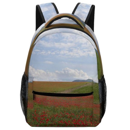 yanfind Children's Backpack Field Grassland Outdoors Countryside Mound Scenery Public Domain Preschool Nursery Travel Bag