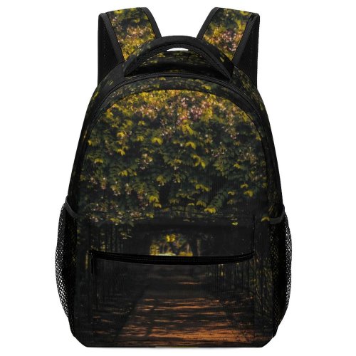yanfind Children's Backpack Garden Outdoors Arbour Porch Patio Pergola Path Warm Tones Golden Hour Greenery Preschool Nursery Travel Bag