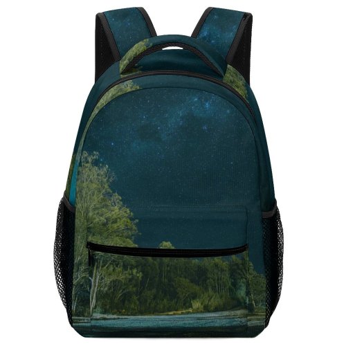 yanfind Children's Backpack Backlit Tree Dark Clouds Sunset Landscape Evening Space Light Galaxy Scenic Starry Preschool Nursery Travel Bag