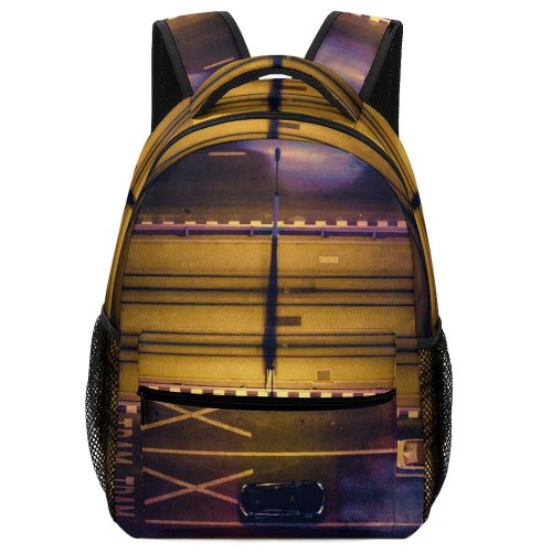 yanfind Children's Backpack Dark Time Illuminated Lights Lapse Lines Roads Evening Highway Tram Urban Transportation Preschool Nursery Travel Bag
