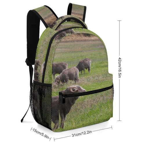 yanfind Children's Backpack Field Grassland Outdoors Countryside Farm Rural Meadow Pasture Grazing Ranch Grey Preschool Nursery Travel Bag