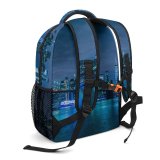 yanfind Children's Backpack For City Time Lights Cityscape Desktop Buildings Architecture Xp Preschool Nursery Travel Bag