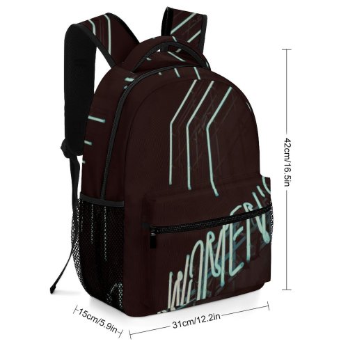 yanfind Children's Backpack Neon Glass Evening Electricity Dark Time Illuminated Lights Glowing Night Signage Preschool Nursery Travel Bag