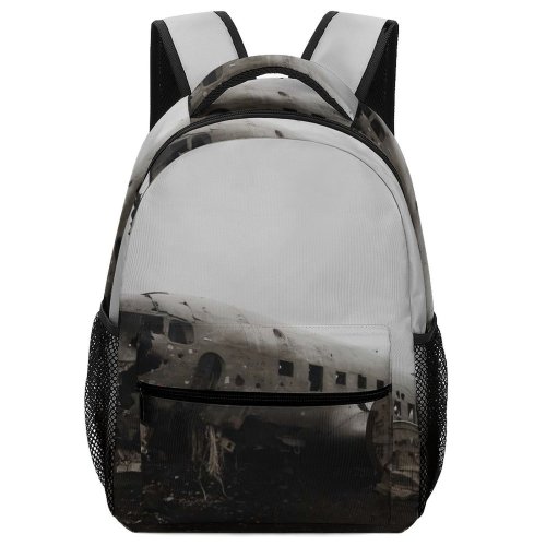 yanfind Children's Backpack Aeroplane Ruined Wreck Airplane Aircraft Empty Plane Broken Abandoned Crash Destroyed Airliner Preschool Nursery Travel Bag