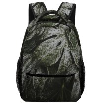 yanfind Children's Backpack Greenery Speckled Leaf Leaves Grey Frost  Outdoors Snow Preschool Nursery Travel Bag
