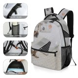 yanfind Children's Backpack Young Furniture Interior Funny Room Family Kitten Portrait Cute Little  Cat Preschool Nursery Travel Bag