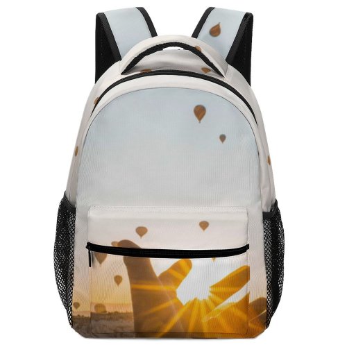 yanfind Children's Backpack Amazing Golden Scenery  Sunlight Sunset Adventure Sunrays Travel  Sunrise Balloons Preschool Nursery Travel Bag