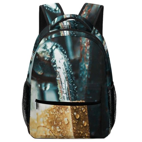 yanfind Children's Backpack  Focus Metal Shiny Depth Field Waterdrops Locked  Dewdrops Padlock Lock Preschool Nursery Travel Bag