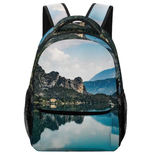 yanfind Children's Backpack Beautiful Scenery Clouds Grass Landscape Daylight Mountains Sight Lakeside Outdoors Scenic Woods Preschool Nursery Travel Bag