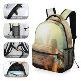 yanfind Children's Backpack Girl Sunset Landscape Sail Boat Transportation Outdoors Scenic Horizon Sky Sea Preschool Nursery Travel Bag