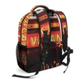 yanfind Children's Backpack Dark Time Design Illuminated Lights Evening Display Neon Urban Signalise Outdoors Vacancy Preschool Nursery Travel Bag