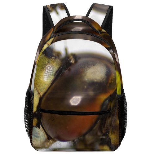 yanfind Children's Backpack Dragonflies Odonata Insects Macro Eyes Big Mouth Scary Reflections Insect Invertebrate Preschool Nursery Travel Bag