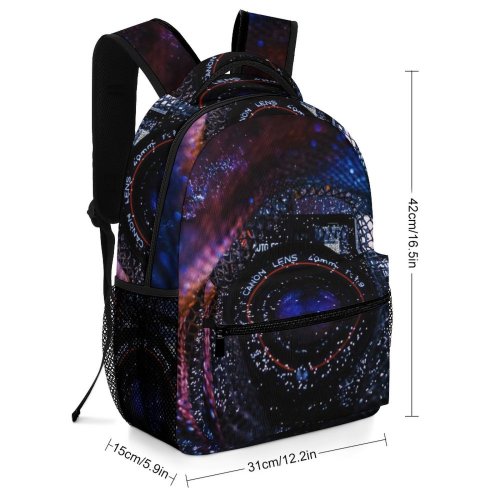 yanfind Children's Backpack  Focus Fractal Shimmer Gleam Photo Purple Vibrant Dark Surreal Design Decor Preschool Nursery Travel Bag