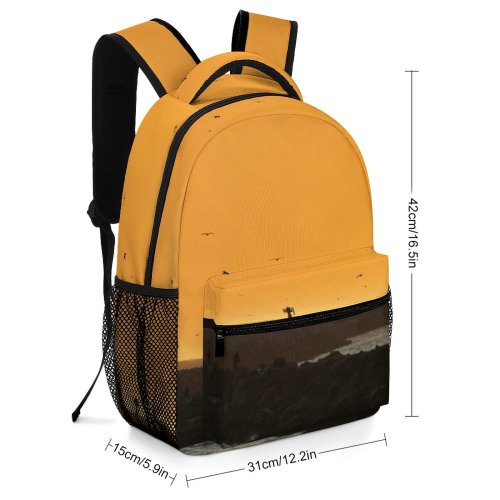 yanfind Children's Backpack Building Architecture  Birds Outdoors Adventure Leisure Activities Sky Sunset Ocean Half Preschool Nursery Travel Bag