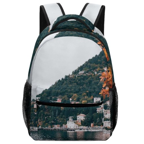 yanfind Children's Backpack Bay Foliage Como Beautiful Vacation Landscape Daylight Travel Hill Maple Mist Watercrafts Preschool Nursery Travel Bag