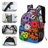 yanfind Children's Backpack Gears Sprocket Vib Wheels Automation Colorful Innovation Toothed Machinery Machine Cogs Settings Preschool Nursery Travel Bag