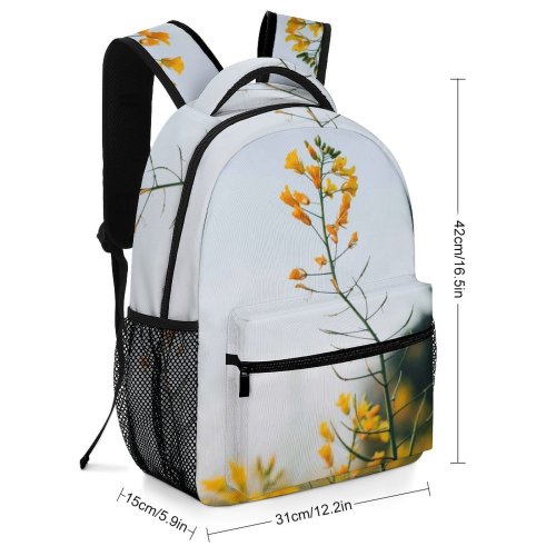 yanfind Children's Backpack Flower Plant Cosmos Pakistan Sky Dill Flora Seasoning Grass Flowers Bokeh Leaf Preschool Nursery Travel Bag