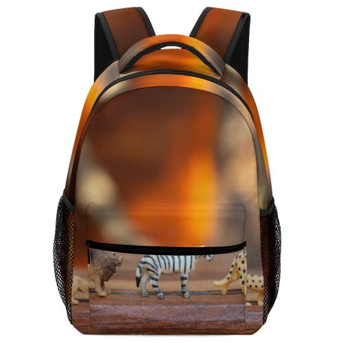 yanfind Children's Backpack  Rustic Family Wild  Little Wood Row Daylight Table Wooden Still Preschool Nursery Travel Bag
