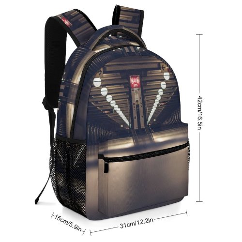yanfind Children's Backpack Dark Lights Empty Passage Subway Hallway Building Urban Shot Station Preschool Nursery Travel Bag